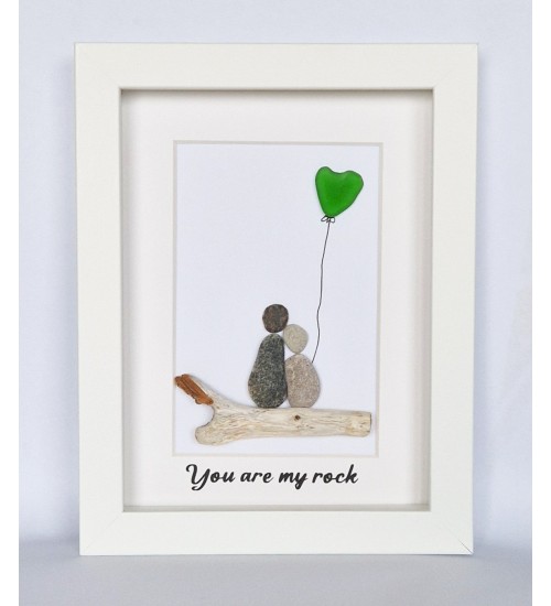 3D kunstiteos mereklaasist "You are my rock"