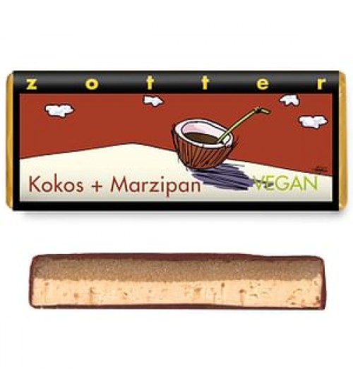 Vegan, täidisega šokolaad "Coconut and Marzipan"